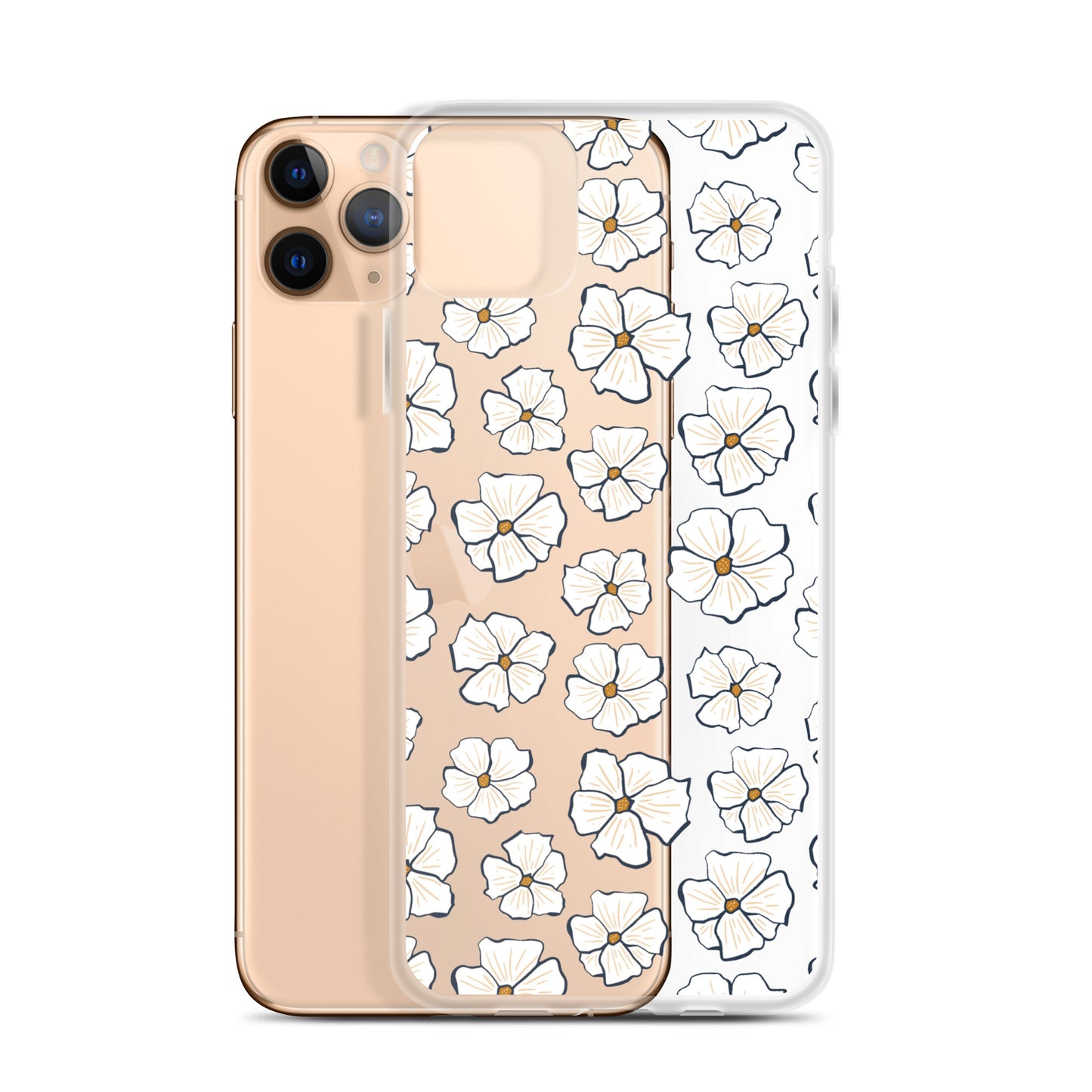 White Daisies Clear iPhone Case - iPhone 15-11 All Sizes