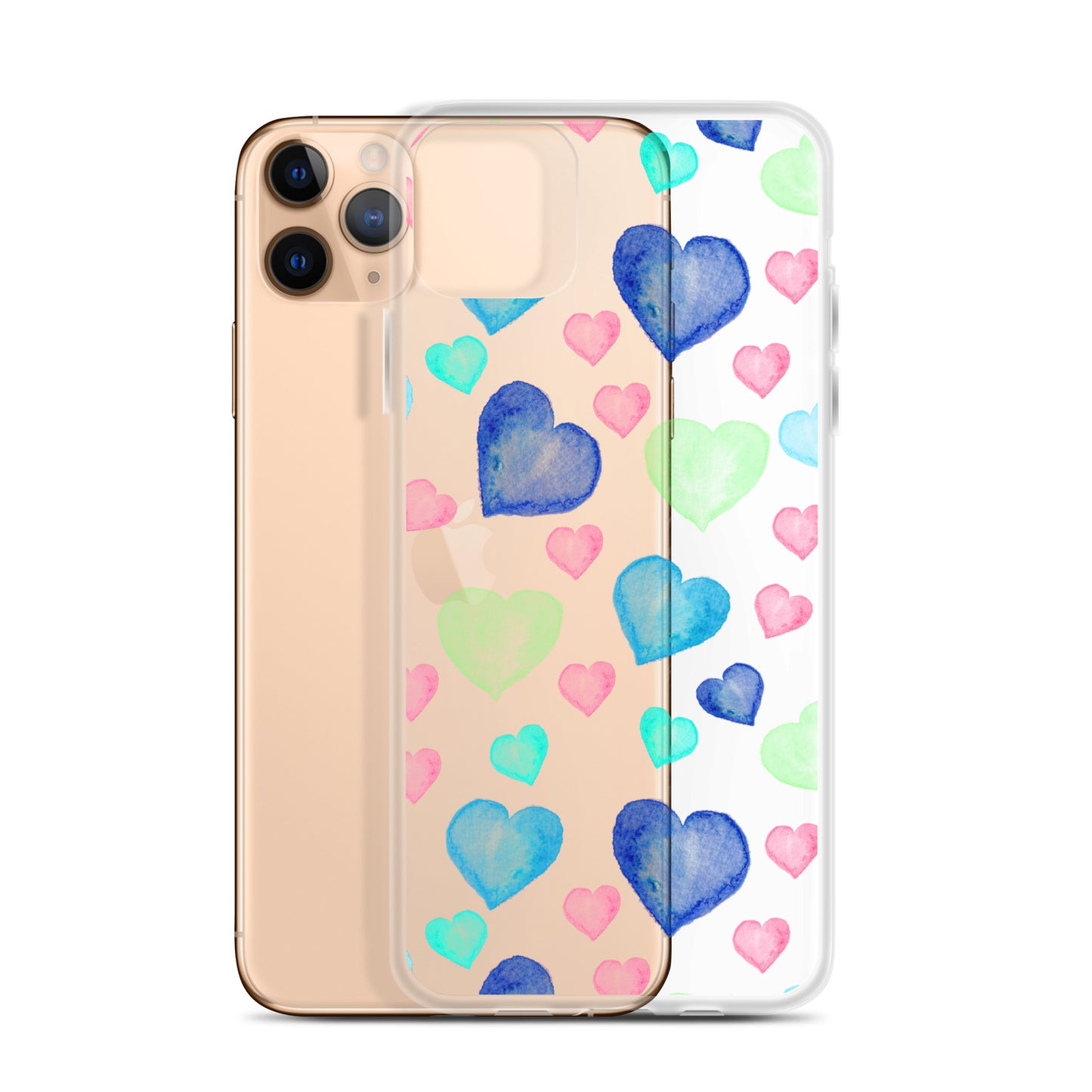 Colorful Hearts Clear iPhone Case - iPhone 15-11 All Sizes