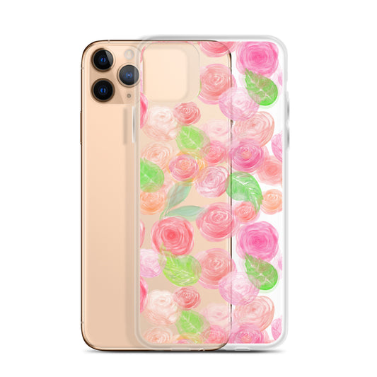 Pastel Roses Clear iPhone Case - iPhone 15-11 All SIzes