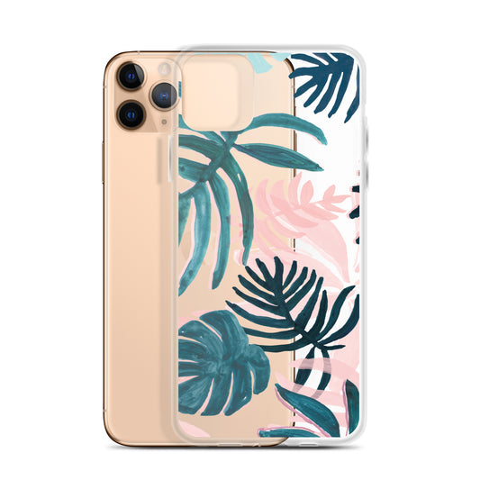 Tropical Leaves Clear iPhone Case - iPhone 15-11 All Sizes