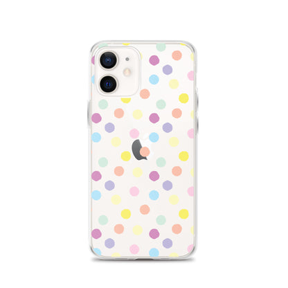 Polka Dot Clear iPhone Case for iPhone 15-11 All Sizes