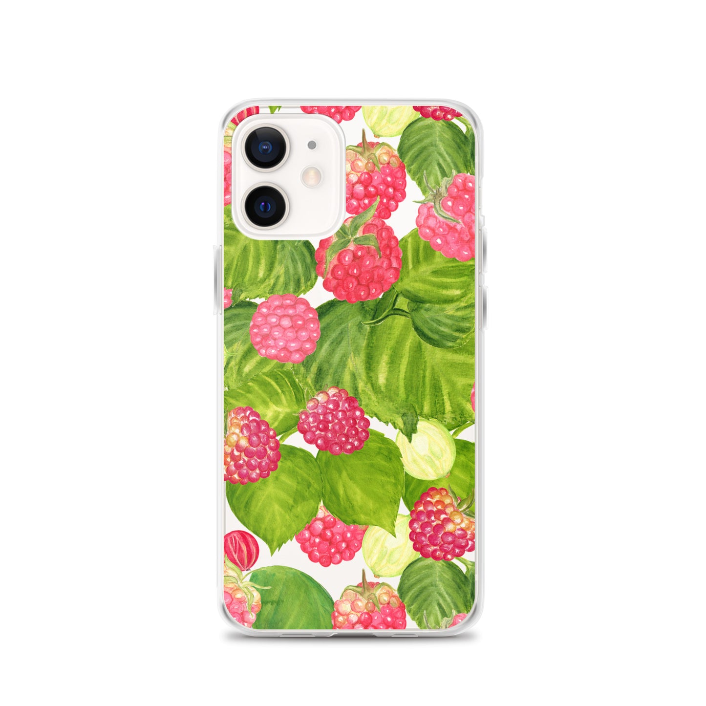 Raspberry Painting Clear iPhone Case - iPhone 15-11 All Sizes