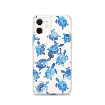 Blue Sea Turtle Clear iPhone Case - iPhone 15-11 All Sizes