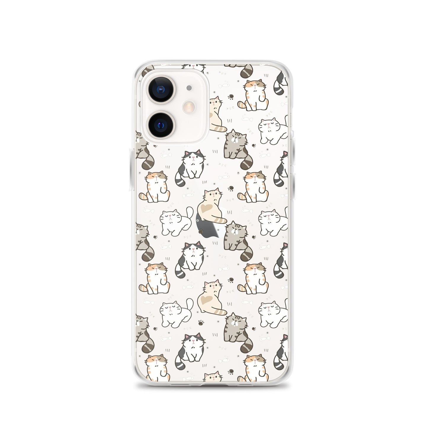 Cute Cartoon Cat Clear iPhone Case - iPhone 15-11 All Sizes