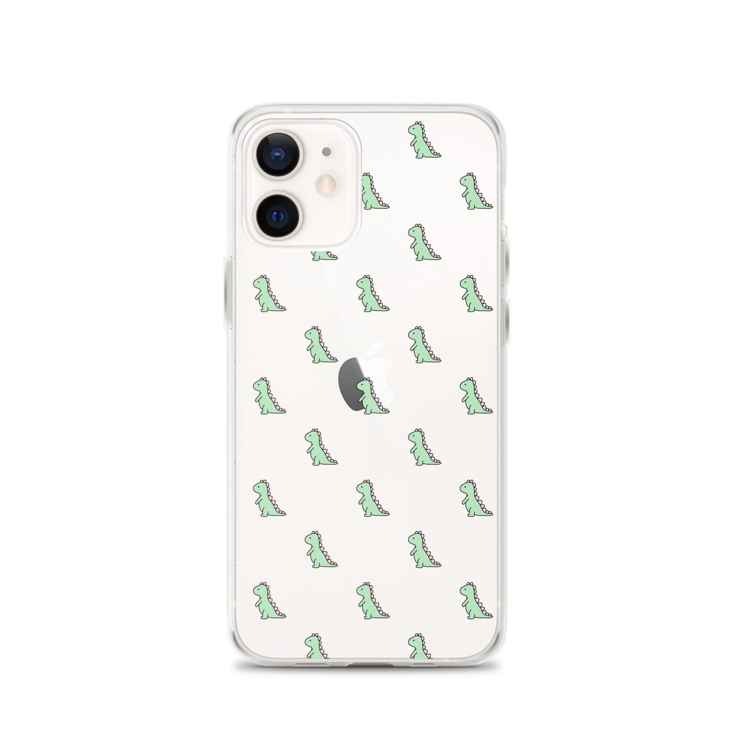 Green Little Dinosaur Clear iPhone Case - iPhone 15-11 All Sizes