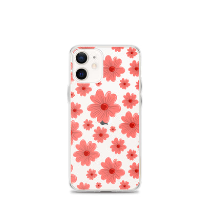 Pink Flower Clear iPhone Case - iPhone 15-11 All Sizes