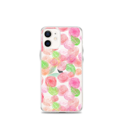 Pastel Roses Clear iPhone Case - iPhone 15-11 All SIzes