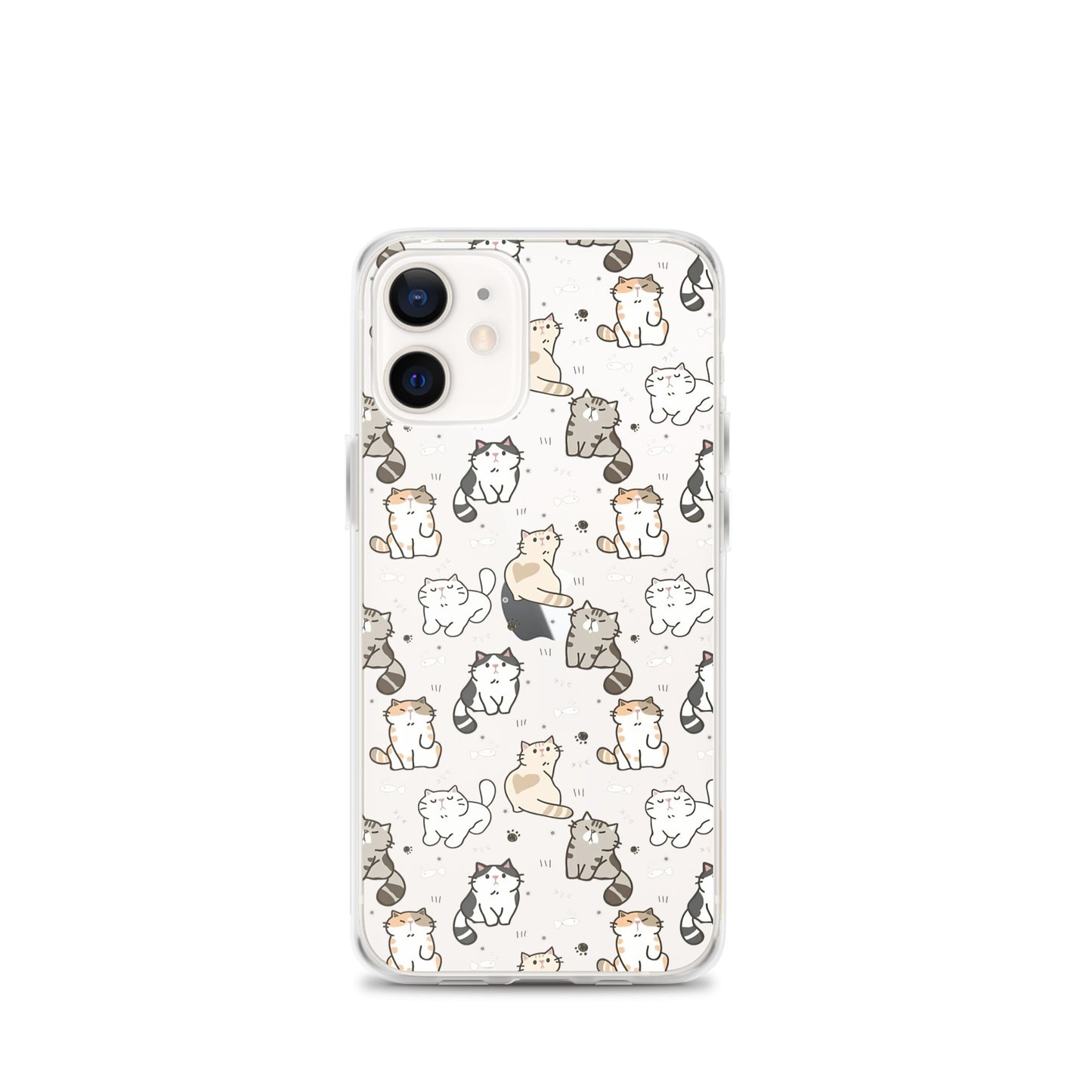 Cute Cartoon Cat Clear iPhone Case - iPhone 15-11 All Sizes