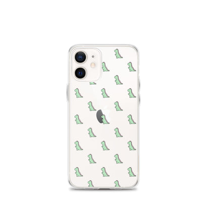 Green Little Dinosaur Clear iPhone Case - iPhone 15-11 All Sizes