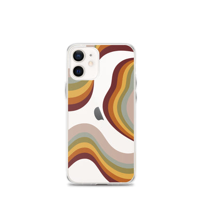 Retro Rainbow Clear iPhone Case - iPhone 15-11 All Sizes