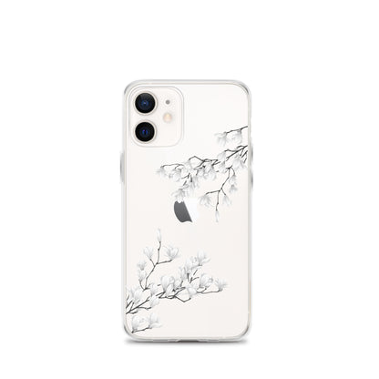 Minimal White Blossoms Clear iPhone Case - iPhone 15-11 All Sizes