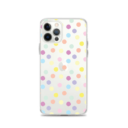 Polka Dot Clear iPhone Case for iPhone 15-11 All Sizes