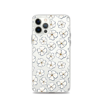 White Daisies Clear iPhone Case - iPhone 15-11 All Sizes