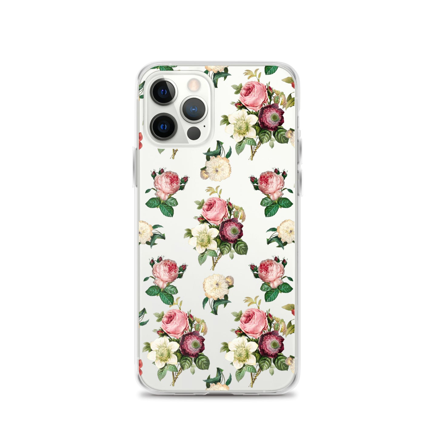 Vintage Flowers Clear iPhone Case - iPhone 15-11 All Sizes