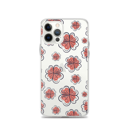 Aesthetic Vintage Flower Print Clear Case - iPhone 15-11 All Sizes