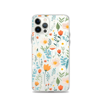 Cute Colorful Flower Clear iPhone Case - iPhone 15-11 All Sizes