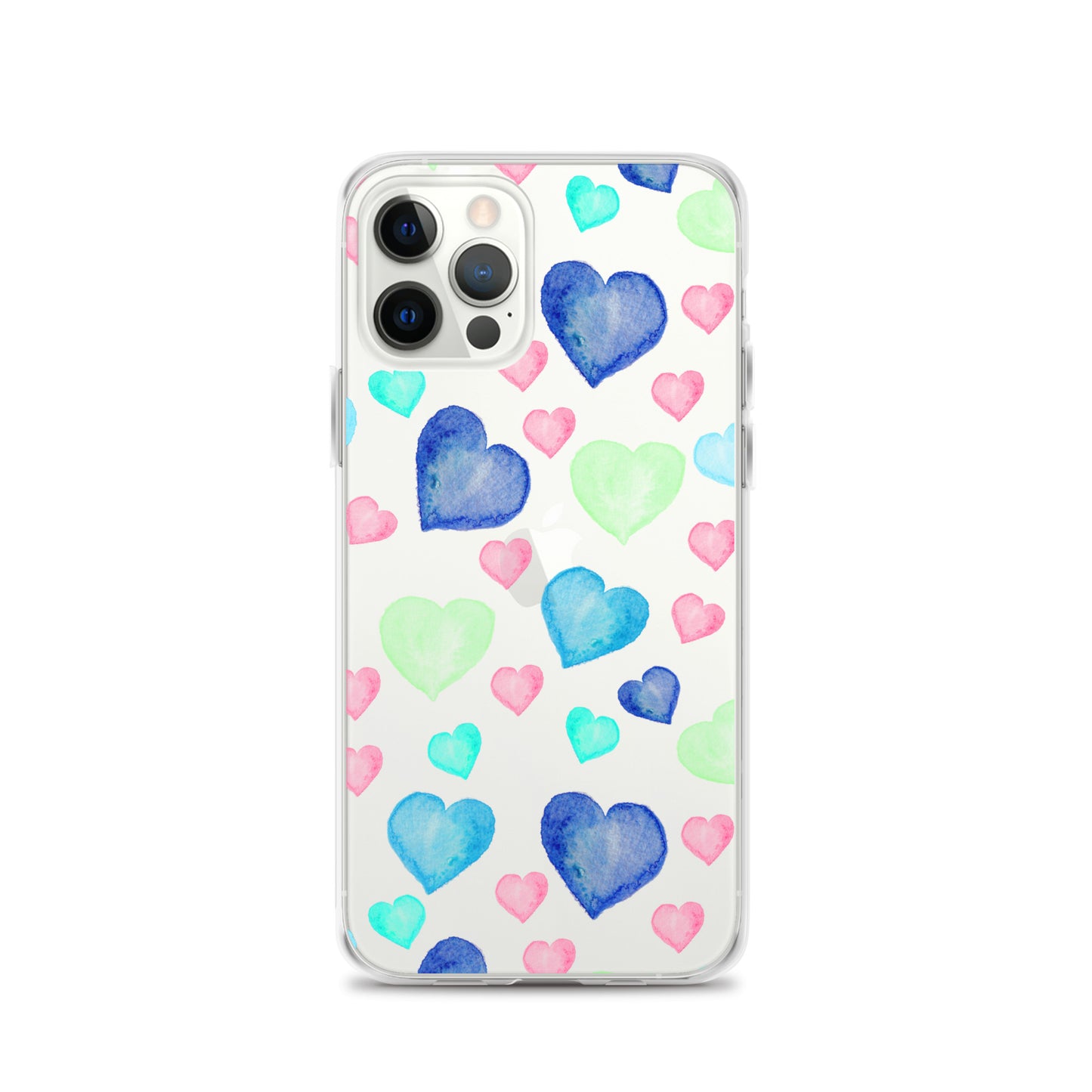 Colorful Hearts Clear iPhone Case - iPhone 15-11 All Sizes