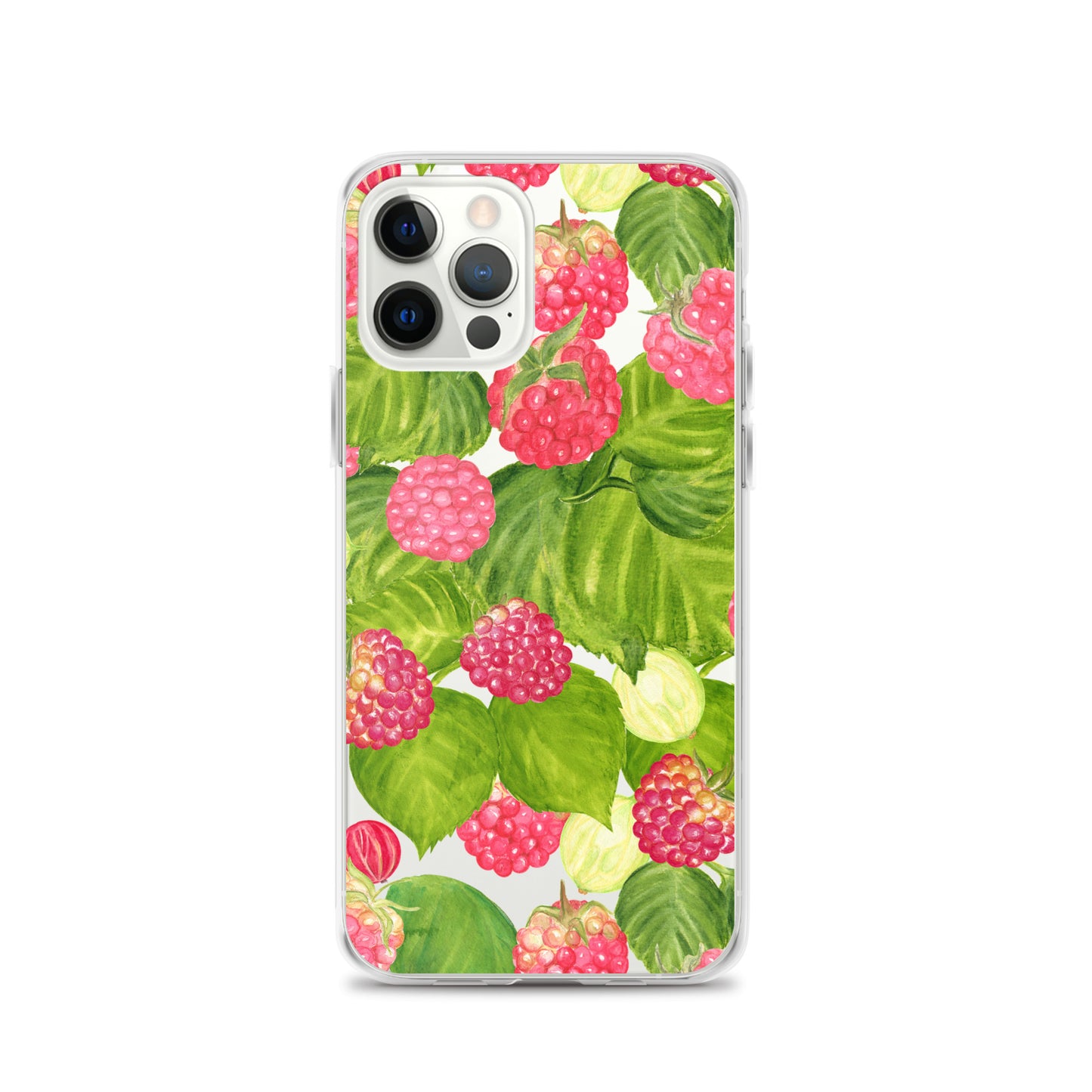 Raspberry Painting Clear iPhone Case - iPhone 15-11 All Sizes