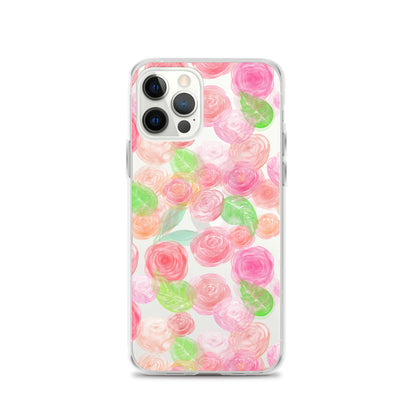 Pastel Roses Clear iPhone Case - iPhone 15-11 All SIzes