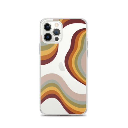 Retro Rainbow Clear iPhone Case - iPhone 15-11 All Sizes