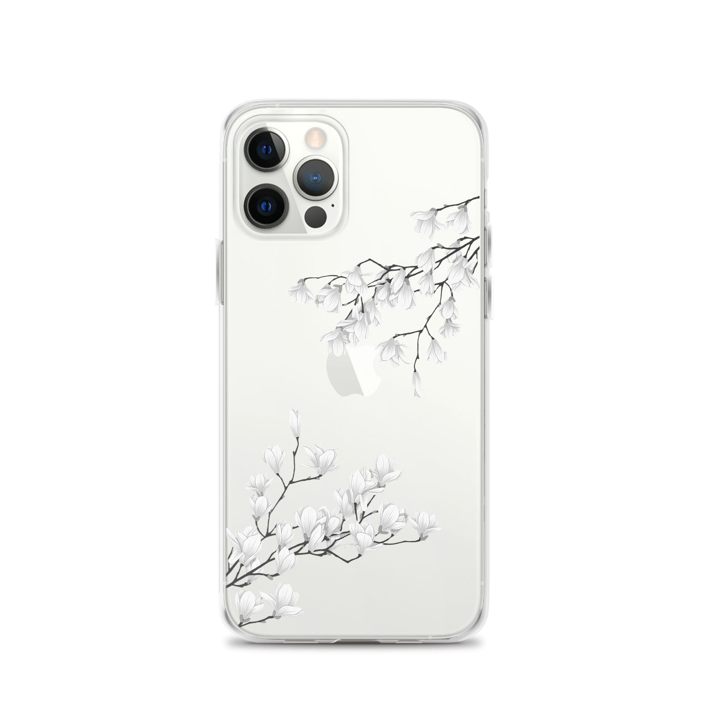 Minimal White Blossoms Clear iPhone Case - iPhone 15-11 All Sizes