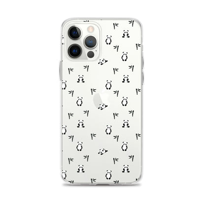 Cute Panda Clear iPhone Case - iPhone 15-11 All Sizes