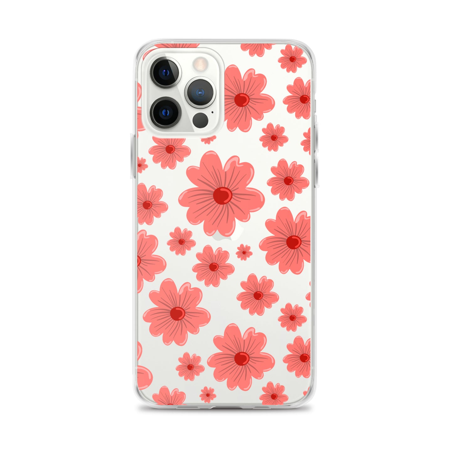 Pink Flower Clear iPhone Case - iPhone 15-11 All Sizes