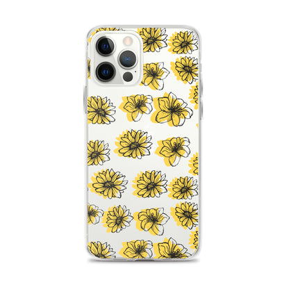 Sunflower Clear iPhone Case - iPhone 15-11 All Sizes