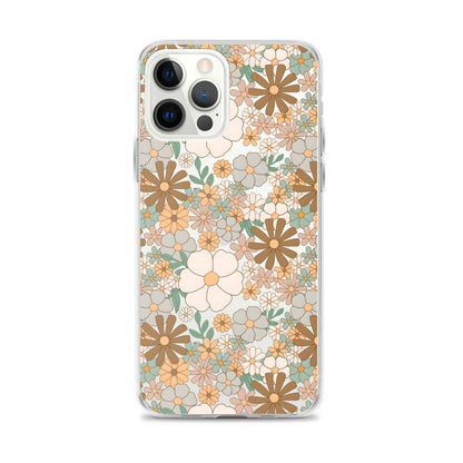 Vintage Flowers Clear iPhone Case - iPhone 15-11 All Sizes