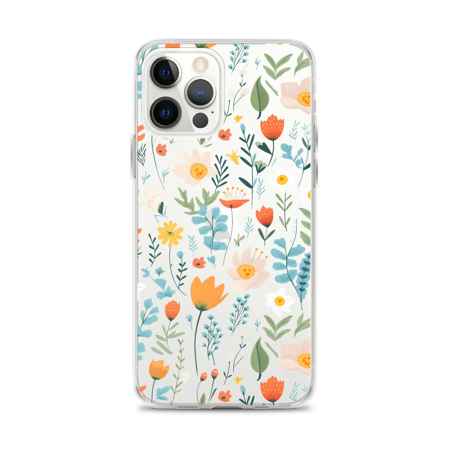 Cute Colorful Flower Clear iPhone Case - iPhone 15-11 All Sizes