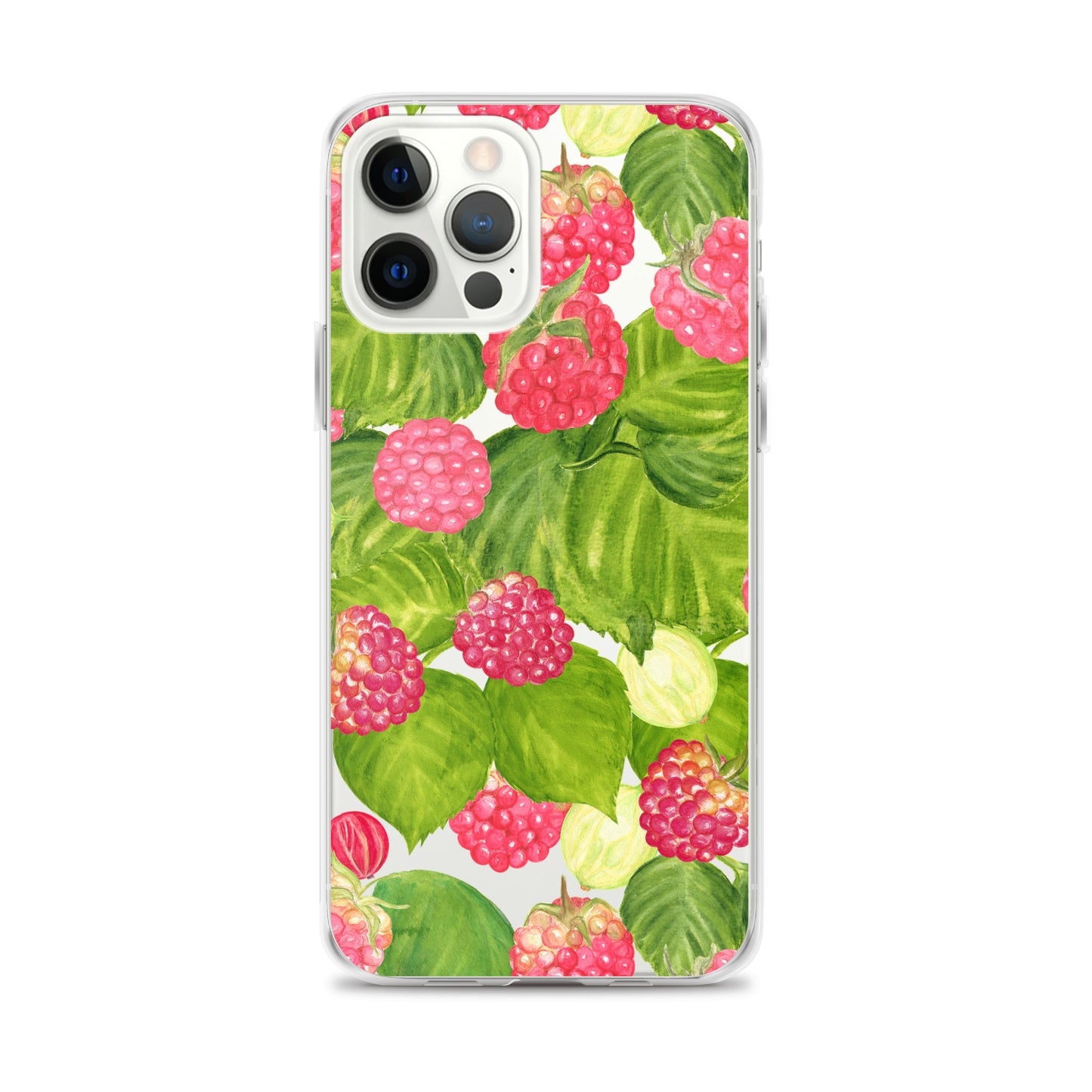 Raspberry Painting Clear iPhone Case - iPhone 15-11 All Sizes