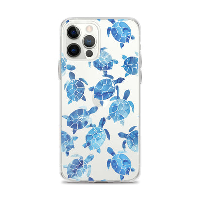 Blue Sea Turtle Clear iPhone Case - iPhone 15-11 All Sizes