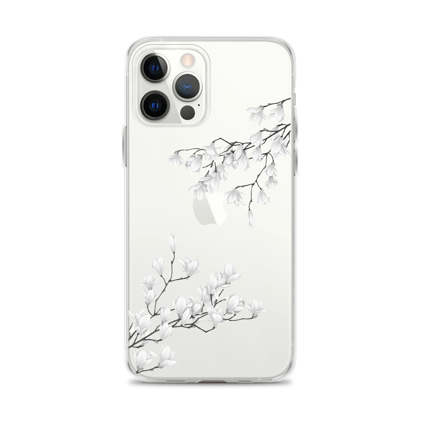 Minimal White Blossoms Clear iPhone Case - iPhone 15-11 All Sizes