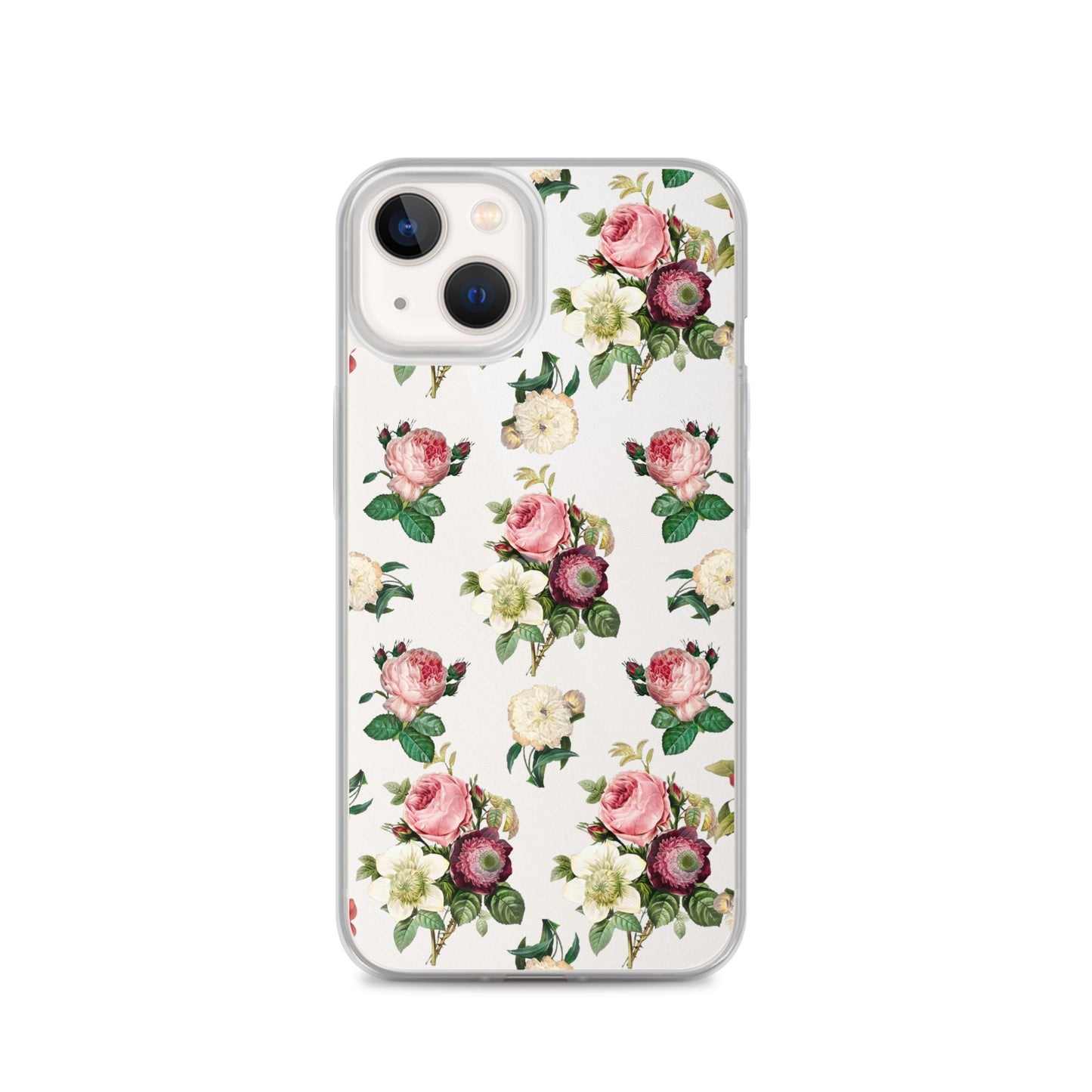 Vintage Flowers Clear iPhone Case - iPhone 15-11 All Sizes