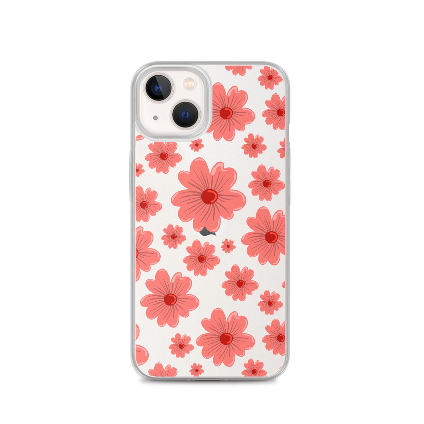 Pink Flower Clear iPhone Case - iPhone 15-11 All Sizes