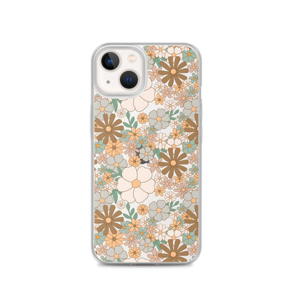 Vintage Flowers Clear iPhone Case - iPhone 15-11 All Sizes