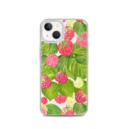 Raspberry Painting Clear iPhone Case - iPhone 15-11 All Sizes