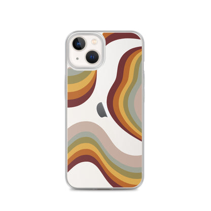 Retro Rainbow Clear iPhone Case - iPhone 15-11 All Sizes