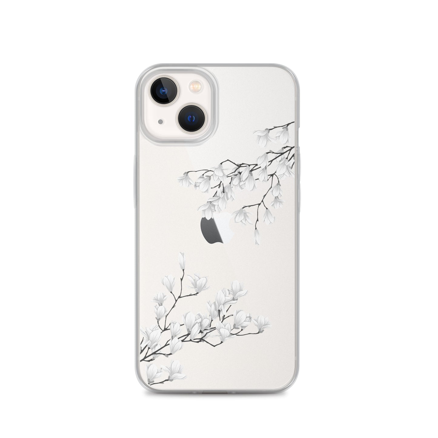 Minimal White Blossoms Clear iPhone Case - iPhone 15-11 All Sizes