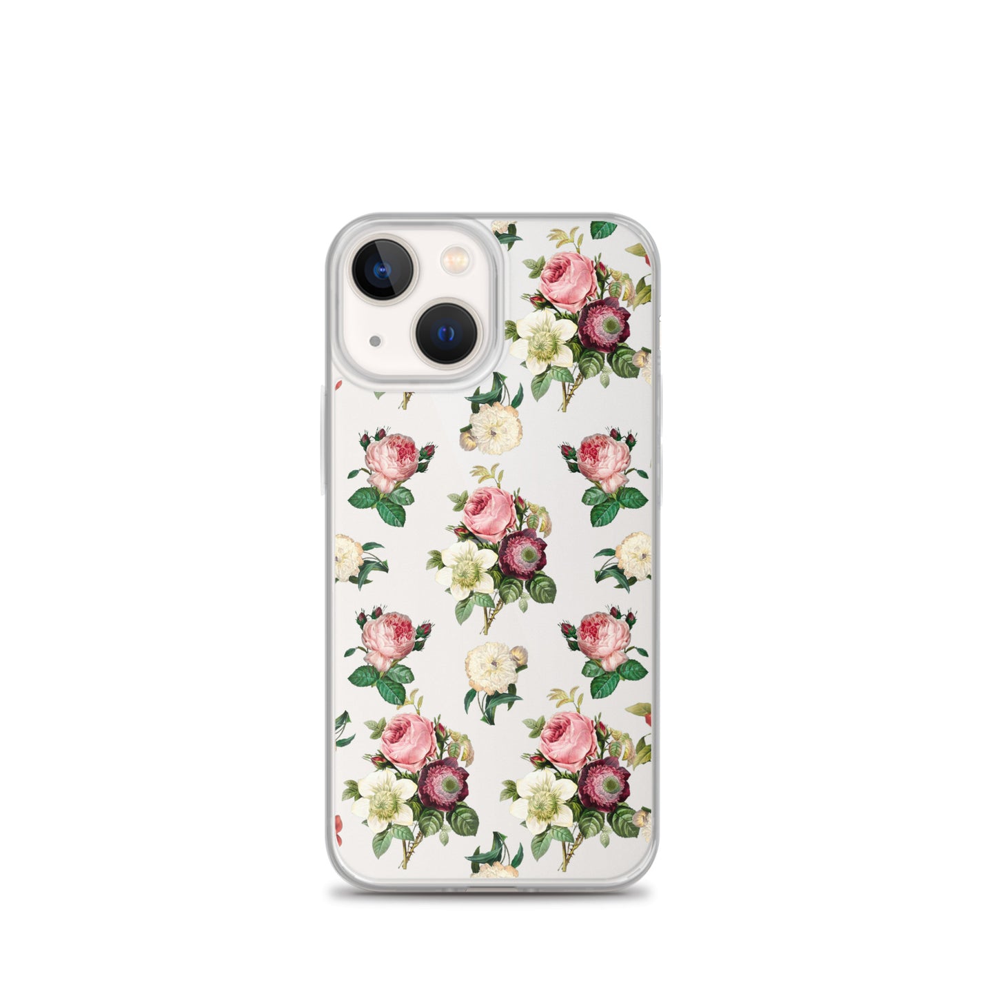 Vintage Flowers Clear iPhone Case - iPhone 15-11 All Sizes