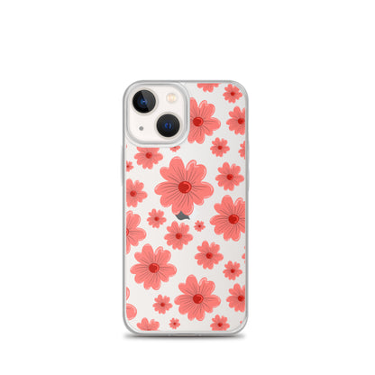 Pink Flower Clear iPhone Case - iPhone 15-11 All Sizes