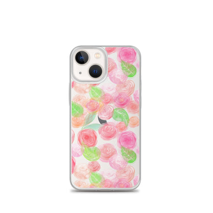 Pastel Roses Clear iPhone Case - iPhone 15-11 All SIzes