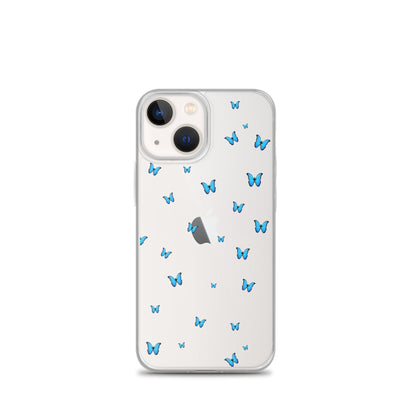 Blue Butterflies Clear iPhone Case - iPhone 15-11 All Sizes