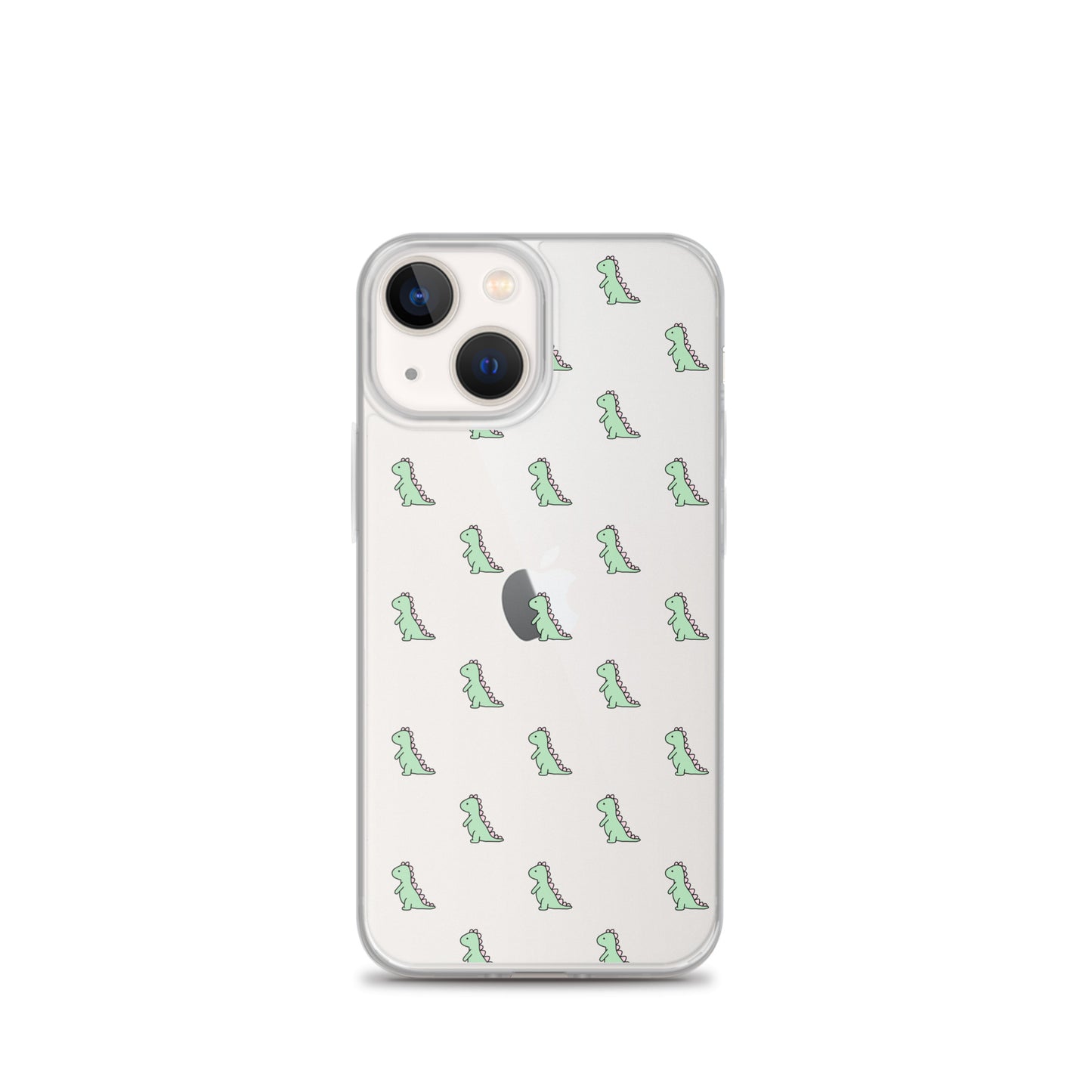 Green Little Dinosaur Clear iPhone Case - iPhone 15-11 All Sizes