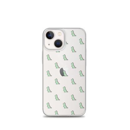 Green Little Dinosaur Clear iPhone Case - iPhone 15-11 All Sizes