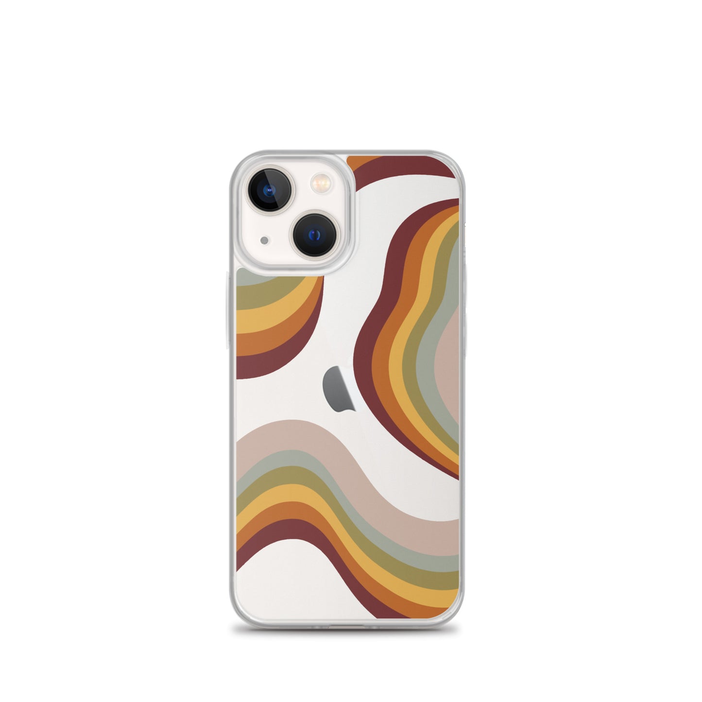 Retro Rainbow Clear iPhone Case - iPhone 15-11 All Sizes