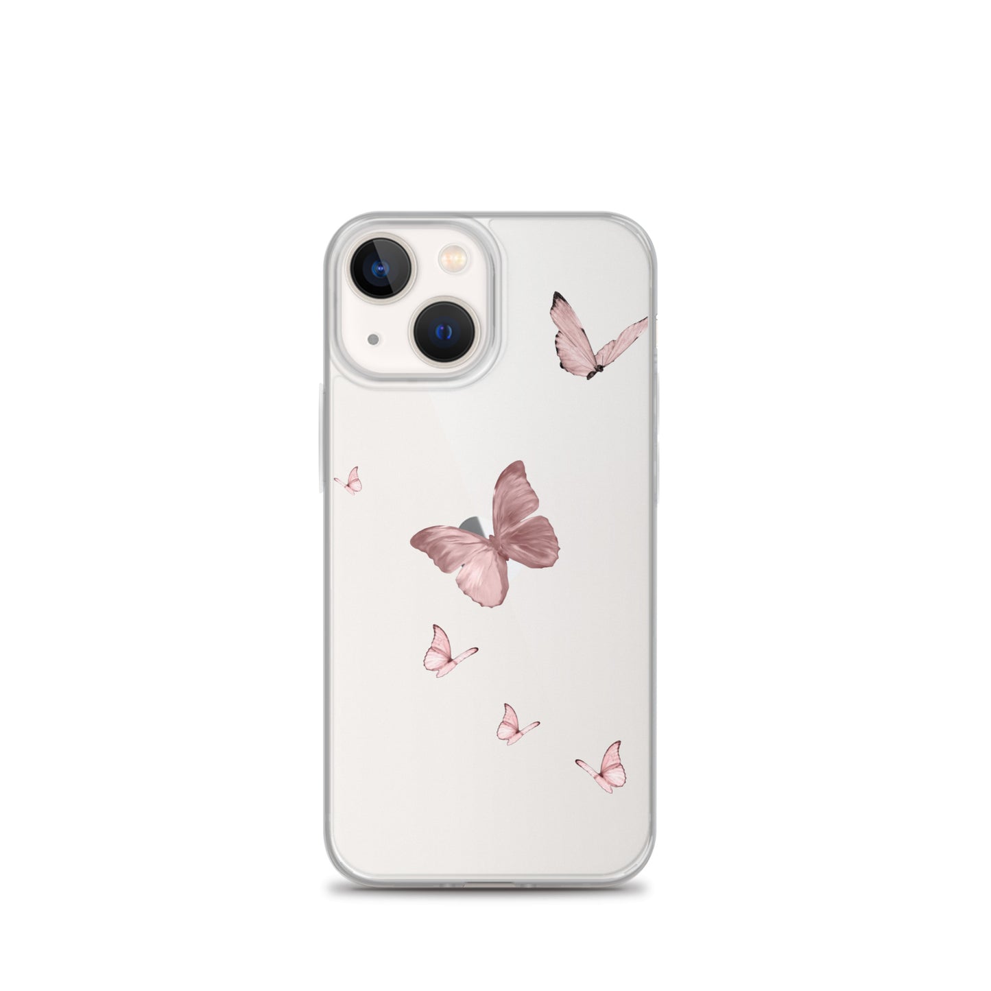 Minimal Pink Butterfly Clear iPhone Case - iPhone 15-11 All Sizes