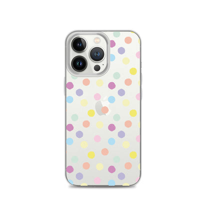 Polka Dot Clear iPhone Case for iPhone 15-11 All Sizes