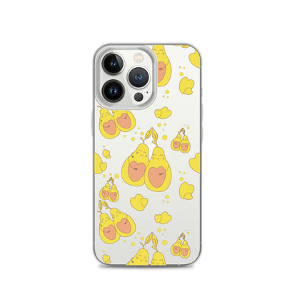 Cute Avocado Clear iPhone Case - iPhone 11-15 All Sizes