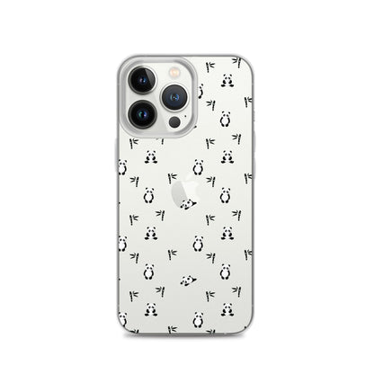 Cute Panda Clear iPhone Case - iPhone 15-11 All Sizes